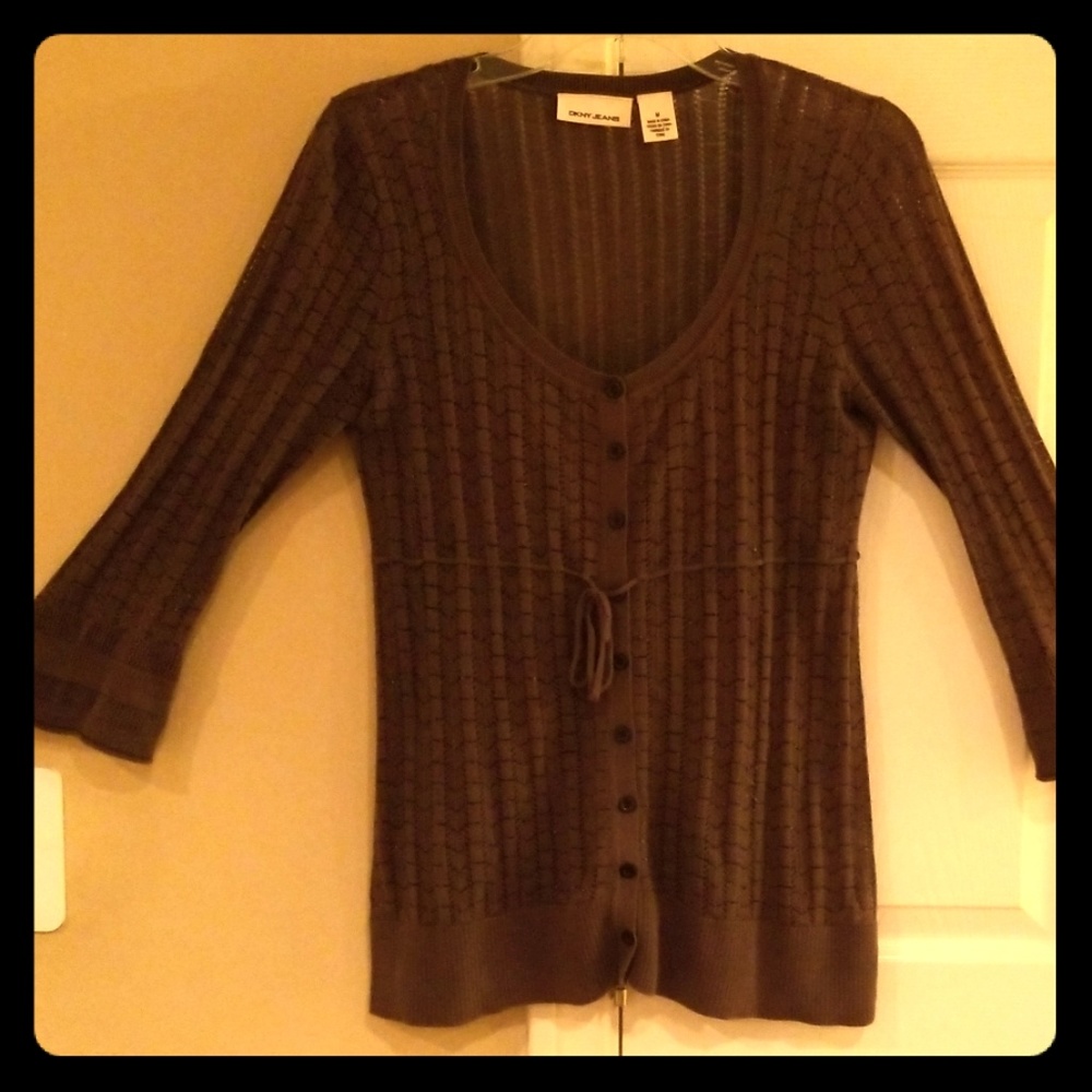 DKNY see thru knitted top
